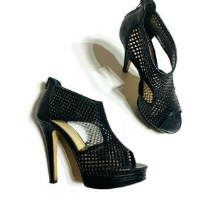 Isola leather laser cut platform heeled sandals